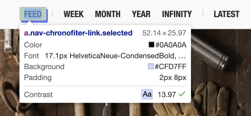Screenshot der Chrome-Entwicklertools mit der Kurzinfo zum Tool „Element untersuchen“