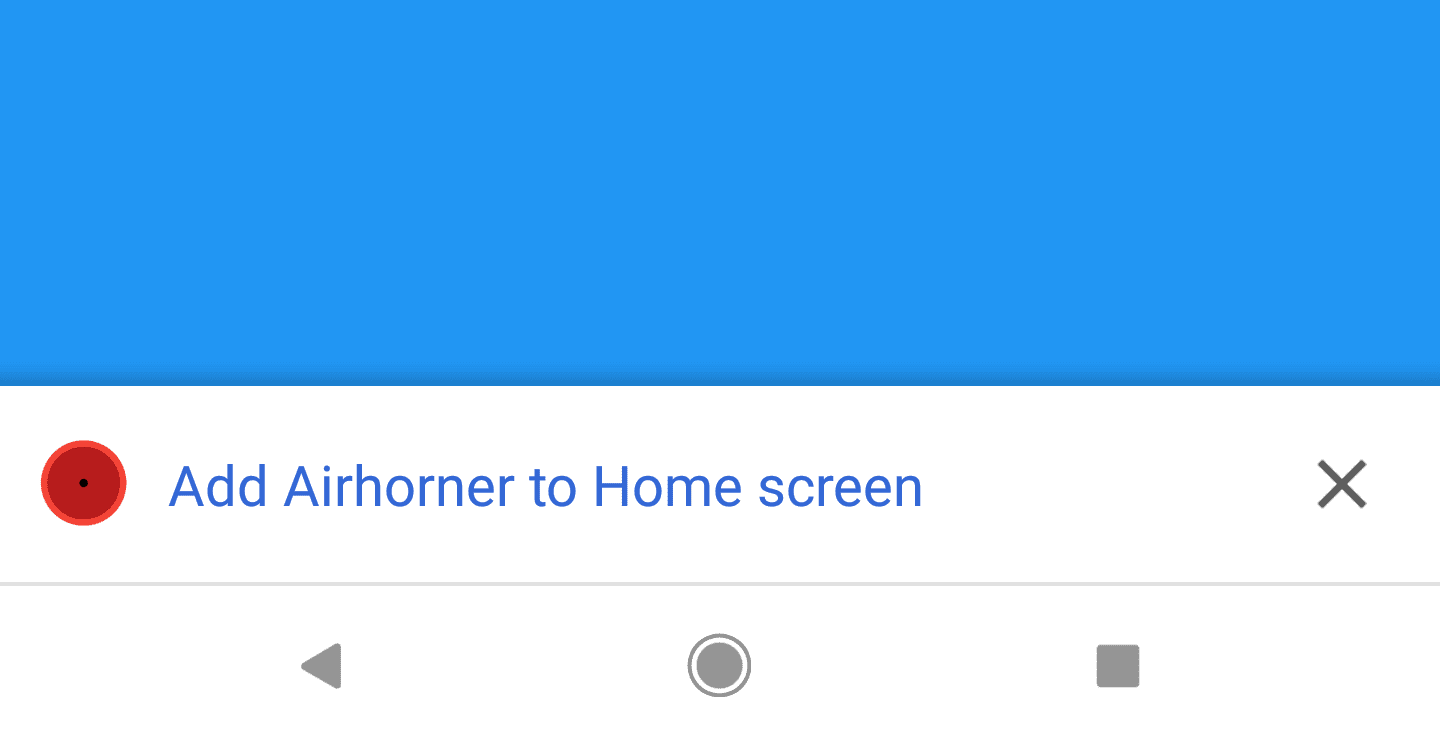 הודעה רגילה להתקנת Chrome, שנקראת סרגל מידע מיניאטורי