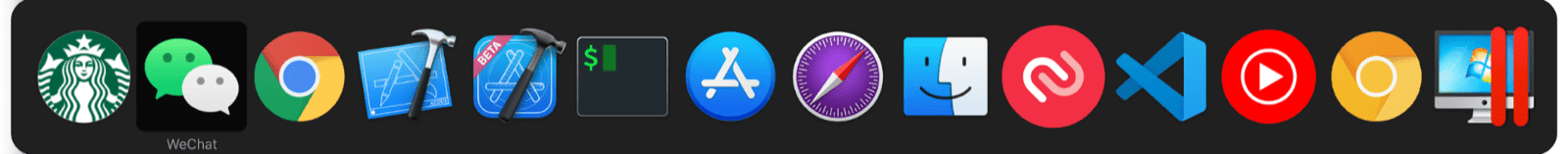 El selector de tareas múltiples de macOS incluye mini apps junto con la app normal de macOS.