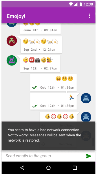 The Emojoy
    emoji messaging app informing the user when a change in state occurs.