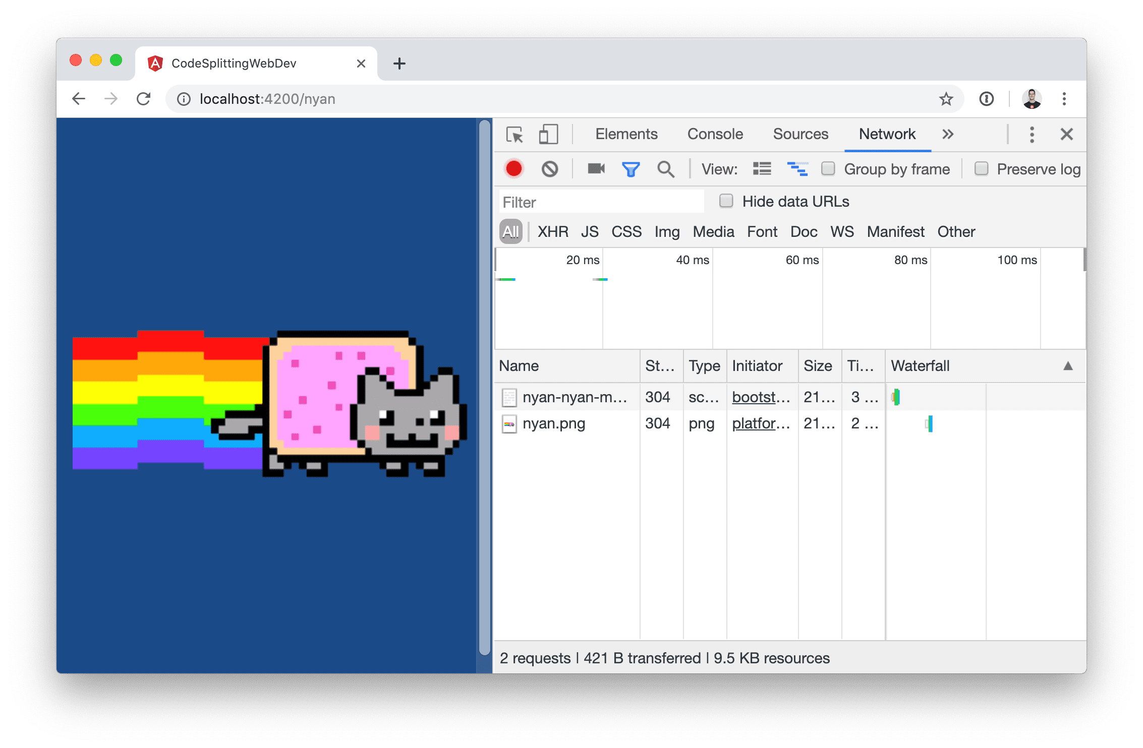 Lazy-loading of JavaScript bundles with route-level code splitting