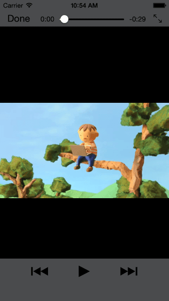 Captura de pantalla de un video que se reproduce en Safari en iPhone, en modo vertical.