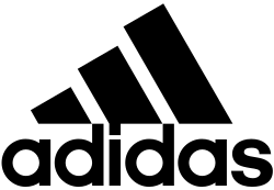 The black adidas logo with the iconic three stripes above the lowercase adidas wordmark.