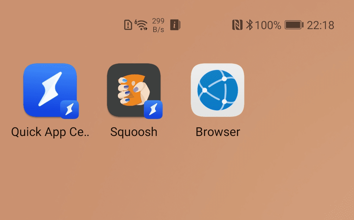 QuickApps on a Huawei or ZTE home screen.